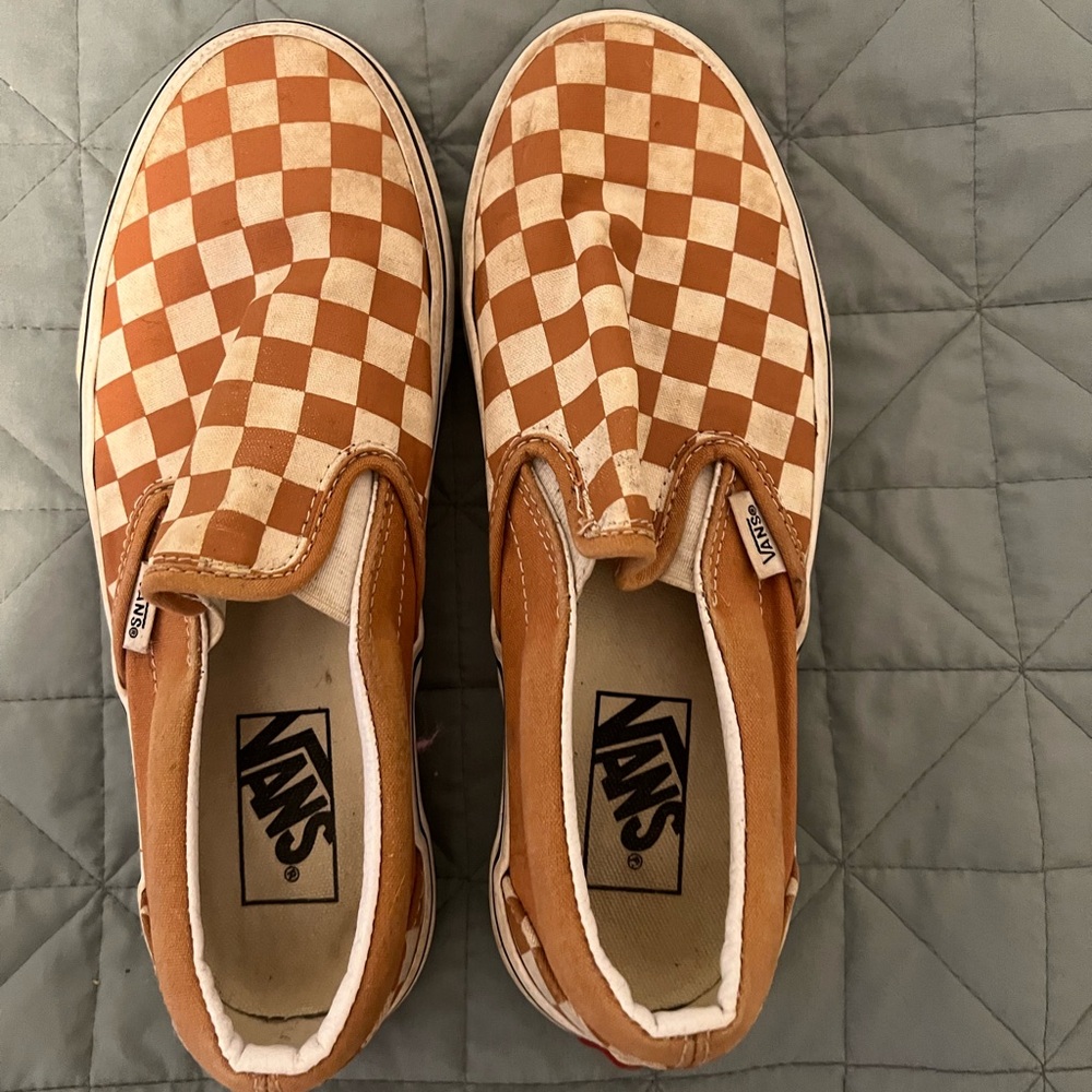 Vans Classic Slip-On Checkerboard Shoe Warm Taupe Brown / White *SOLD*